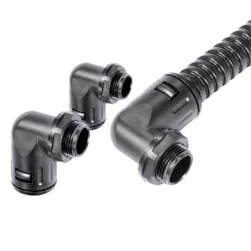1 Stück Faltenbalgbogen PG90 Grad Schlauch Schnellanschluss Nylon Gewinderohr Außengewinde Wasserdicht Versiegelt AD13/15,8/18,5/21,2/25(AD34.5 PG29) von KPCLLTQXG