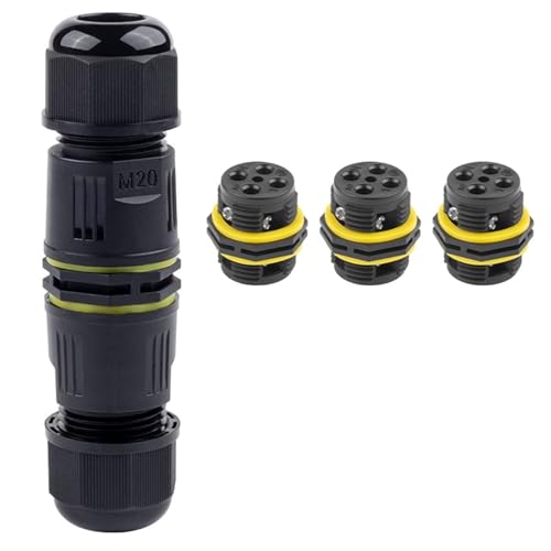 1 Stück I-Form M20 Wasserdichte Schnellkupplung 2/3/4-adrige Schraubcrimpverbindung for Außenkabelanschluss Elektrischer Anschluss(M20-4P(9-12mm)) von KPCLLTQXG