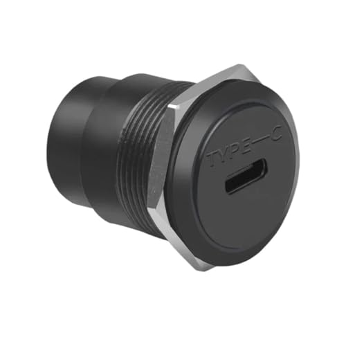 1 Stück Type-C zu Typ-C Runder Datenübertragungsadapter C-Schnittstelle Schnelles Laden Netzwerkkabel Dockingmodul Metall Doppelendbuchse(Black) von KPCLLTQXG