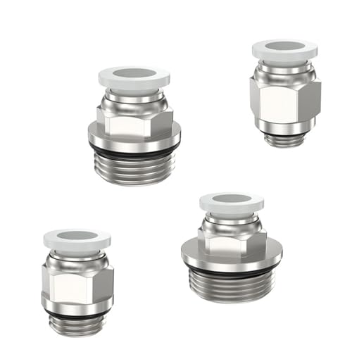 1 Stücke PC-G Durchgangs-pneumatischer Schnellverbinder G1/8 1/4 3/8 1/2 Außengewinde Schlauchanschluss Zubehör 4 6 8 10 12 14 16mm(PC4-G01) von KPCLLTQXG