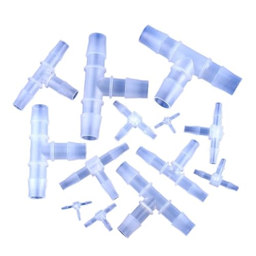 5~200 Stück 1,6~15,8 mm Kunststoff-T-Stücke Aquarium-Adapter Luftpumpenschlauch Pagodenverbindungen Bewässerungssystem Rohrverbindung(3.9mm,200 Pieces) von KPCLLTQXG