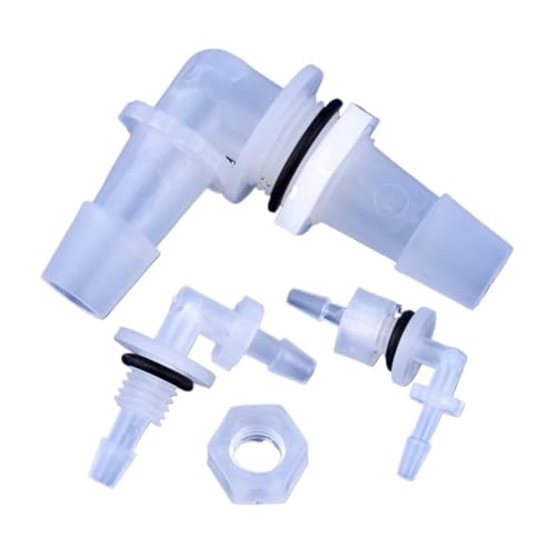 5~200 Stück M6 ~ G1/2 bis 2,4–11,1 mm PP-Pagoden-Winkelverbinder mit Mutter-O-Ring-Bewässerung for Aquarientanks, Durchgangsplatten-Schlauchverbindungen(3.2-M6-3.2,50 Sets) von KPCLLTQXG