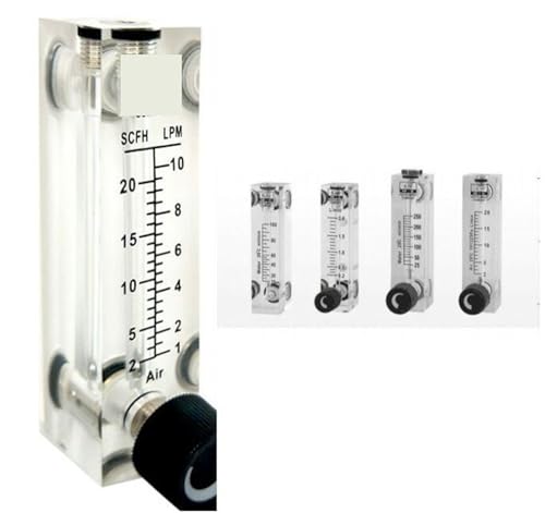PMMA-Gasdurchflussmesser, Luftdurchflussmesser, 1/4 Zoll BSPT-Innengewinde, quadratischer Plattentyp, Rotameter LZT-6T 5-50 6-60 10-100 3-15 3-30 5-25 0,1-0,8 l/min(5-25LPM) von KPCLLTQXG