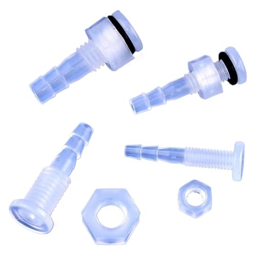 Pagoden-Direktverbinder, halbe Durchgangsplatte, gerades Durchgangsgelenk, Aquarium, Wasserrohr, Pagodenschlauchadapter (M5–3 mm mit Mutter O, 20 Stück) von KPCLLTQXG