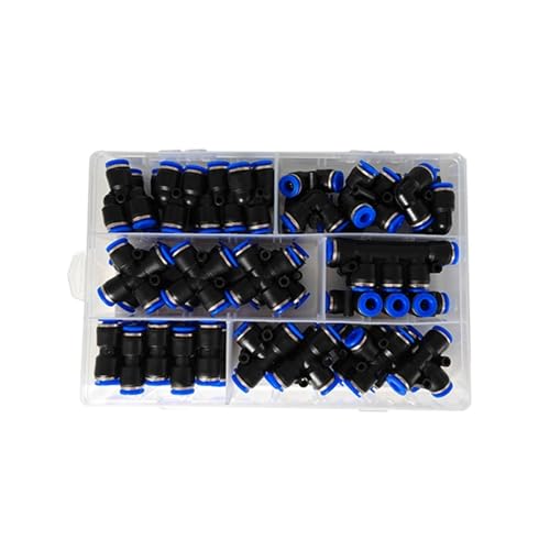 Verpackt in 45 Stück PU-6/PE-6/PZA-6/PY-6/PV-6/PG-6/PK-6 Pneumatisches Fitting-Kit 6 mm Außendurchmesser der Schlauchleitung Luftanschlüsse(Five boxs) von KPCLLTQXG