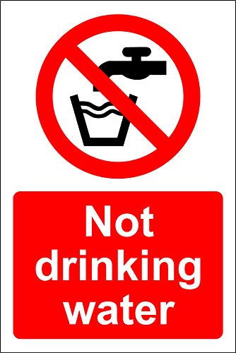 Hinweisschild „Not drinking water“, 1,2 mm starrer Kunststoff, 150 mm x 100 mm von KPCM Display ltd