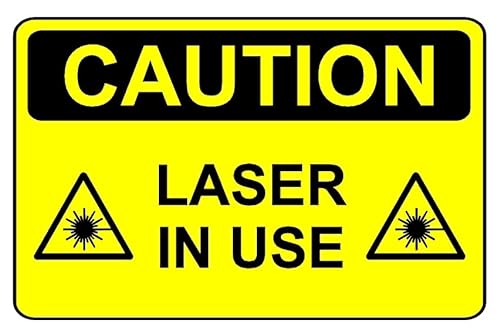 Hinweisschild "Caution Laser in Use", selbstklebend, 200 mm x 150 mm von KPCM Display ltd