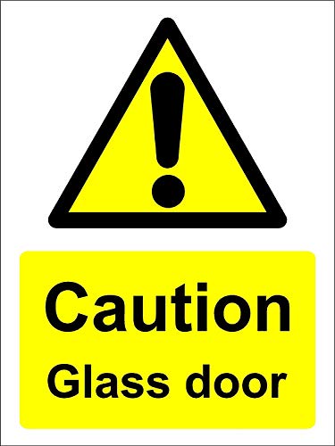 Hinweisschild mit Aufschrift Caution Glass Door, selbstklebend, 200 x 150 mm von KPCM Display ltd