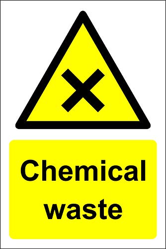 Hinweisschild mit Aufschrift "Chemical waste", selbstklebend, 150 mm x 100 mm von KPCM Display ltd