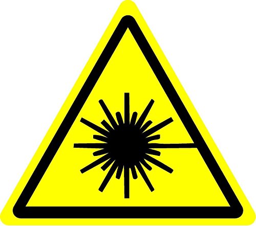 ISO-Sicherheits-Zeichen - Warnung Laserstrahl Symbol - Selbstklebende Aufkleber 50mm x 50mm von KPCM Display ltd