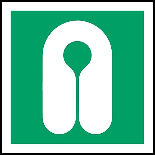 ISO Sicherheitskennzeichen Zeichen Internationale Schwimmweste Symbol - Selbstklebende Aufkleber 100mm x 100mm von KPCM Display ltd