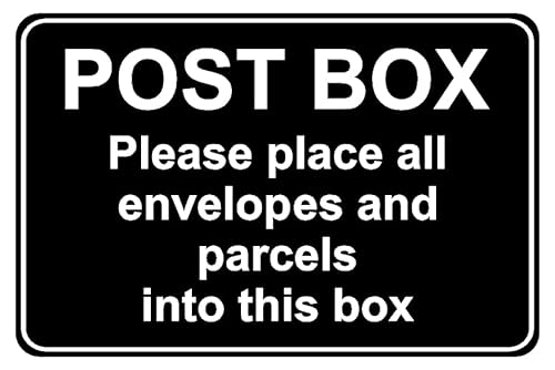 KPCM Display ltd Briefkasten-Sicherheitsschild mit Aufschrift "Please Place All Envelopes and Parcels in Box", selbstklebend von KPCM Display ltd