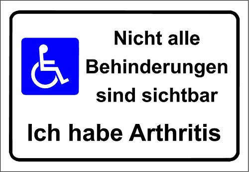 Nicht alle Behinderungen sind sichtbar. Ich Habe EIN Arthritis-Zeichen - Selbstklebender Aufkleber 200mm x 150mm von KPCM Display ltd