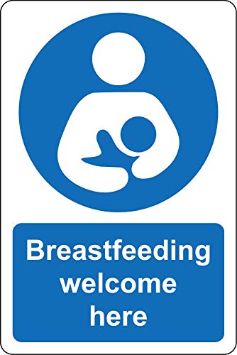 Schild Breastfeeding Welcome Here, 1,2 mm, starrer Kunststoff, 200 x 150 mm von KPCM Display ltd
