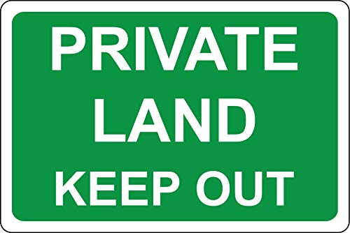 Schild Private Land Keep Out Sicherheit, 3 mm Aluminium, 300 mm x 200 mm von KPCM Display ltd