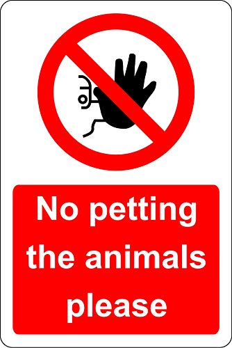 Schild mit Aufschrift No Petting The Animals Please, 1,2 mm, starrer Kunststoff, 200 x 150 mm von KPCM Display ltd