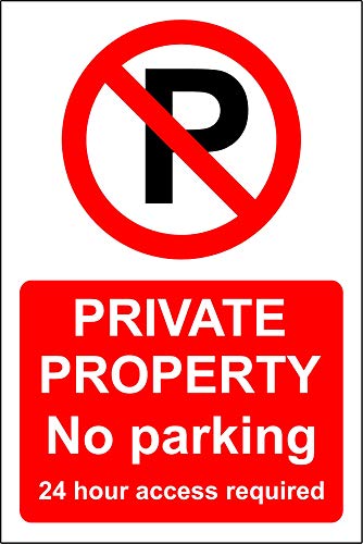 Schild mit Aufschrift "Private Property No Parking 24 access Required", 1,2 mm starrer Kunststoff, 200 mm x 150 mm von KPCM Display ltd