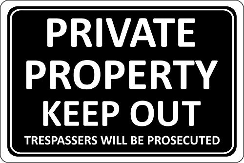 Selbstklebender Aufkleber Private Property Keep Out Trespassers Will be prosecuted, 200 x 150 mm von KPCM Display ltd