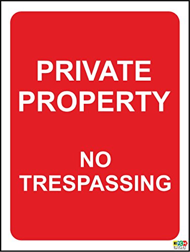 Sticker mit englischer Aufschrift „Private Property No Trespassing“, selbstklebend, Schild, 200 x 150 mm von KPCM Display ltd