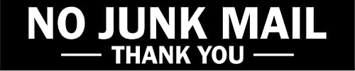 Türschild mit Aufschrift "No Junk mail Thank you", selbstklebend, 200 mm x 40 mm von KPCM Display ltd