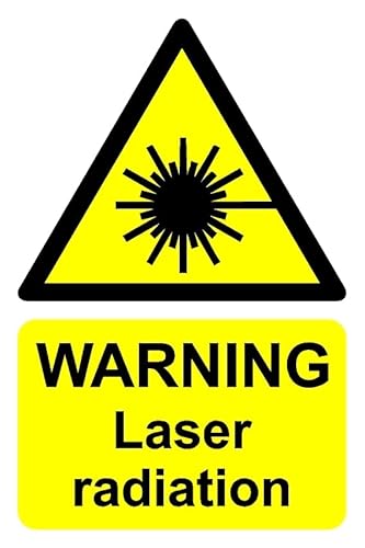 Warnschild für Laserstrahlung, 1 mm, Kunststoff, 200 x 150 mm von KPCM Display ltd