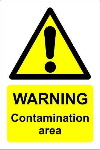 Warnschild mit Aufschrift "Contamination Area", selbstklebend, 400 mm x 300 mm von KPCM Display ltd