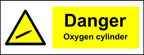 Warnschild mit Aufschrift "Danger Oxygen Cylinder Safety Sign – 3 mm Aluminiumschild 300 mm x 100 mm von KPCM Display ltd