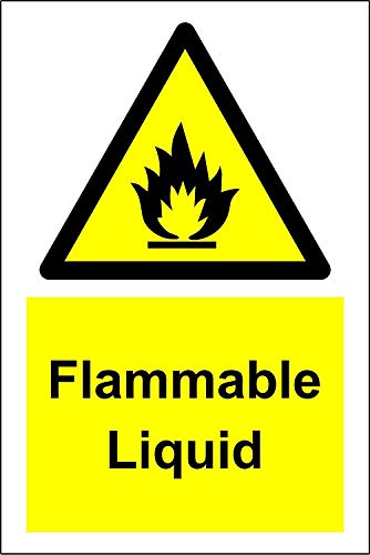 Warnschild mit englischer Aufschrift „Warning Flammable Liquid“, 3 mm Aluminiumschild, 600 mm x 400 mm von KPCM Display ltd