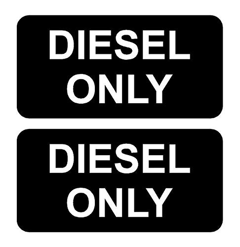 2 x 55 x 25 mm „Diesel Only“ Aufkleber, Schwarz von KPCM Display ltd