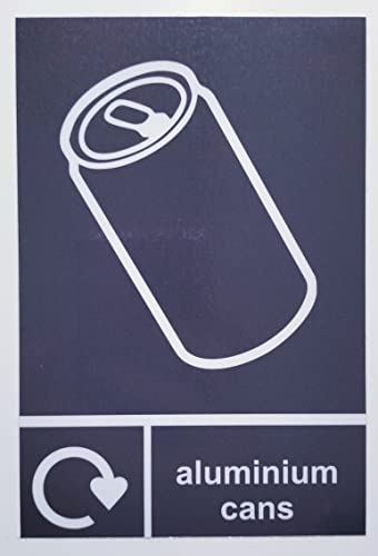 Aluminium Dosen Recycling-Schild – Sticker Selbstklebend 300 mm x 200 mm x 200 mm von KPCM Display ltd