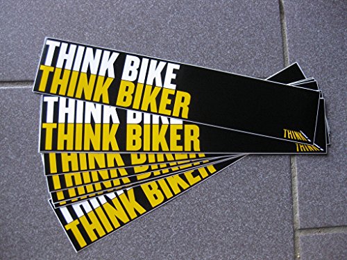 Aufkleber "Think Bike Think Biker", für Autostoßstange/-fenster, Vinyl, 150 mm x 60 mm von KPCM Display ltd