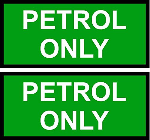 Aufkleber mit englischer Aufschrift „PETROL ONLY“, grüner Hintergrund mit weißer Schrift, für Auto, Bus, Taxi, 2 x 55 x 25 mm von KPCM Display ltd