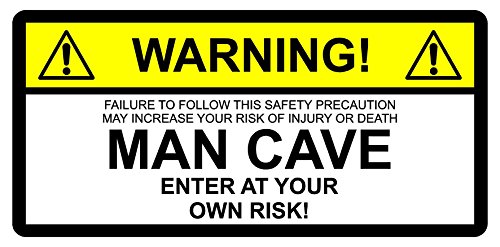 Funny Man Cave Schild/Aufkleber oder Poster. Perfekt für den Garage, Schuppen Pool Room 150 mm x 100 mm von KPCM Display