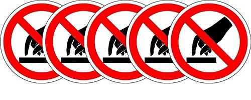 ISO Safety Sign Label – International nicht Touch Symbol – Sticker Selbstklebend 100 mm Durchmesser (5 Stück Aufkleber) von KPCM Display ltd