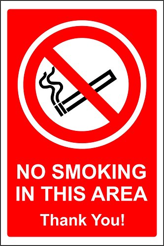 Nicht Rauchen in diesem Bereich Schild – In Hart-PVC Wasserdicht von KPCM Display ltd