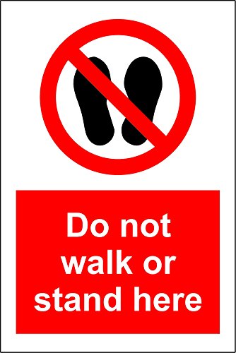 Nicht Walk oder Ständer hier Schild – 1,2 mm starrer Kunststoff 300 mm x 200 mm x 200 mm von KPCM Display ltd