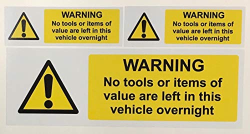 No Tools Left in Vehicle Selbstklebende gedruckte Grafik-Aufkleber für Lieferwagen (3 Stück) von KPCM Display ltd
