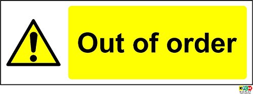 Out Of Order Warnschild – Sticker Selbstklebend 300 mm x 100 mm von KPCM Display ltd