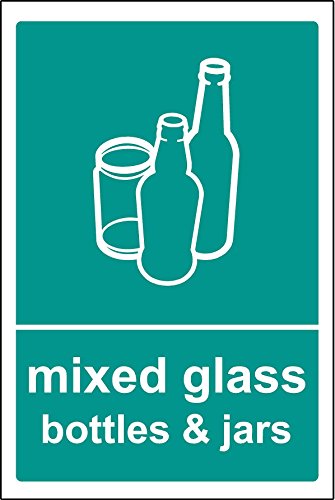 Recycling Bin Aufkleber gemischt Glas – selbstklebend Label von KPCM Display ltd