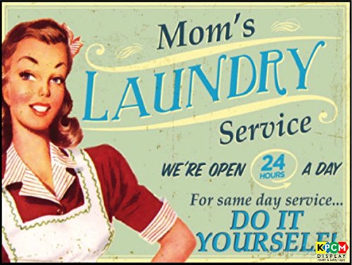 Retro-Schild mit Aufschrift "Moms Laundry Service", 1,2 mm, starrer Kunststoff, 300 mm x 200 mm von KPCM Display ltd