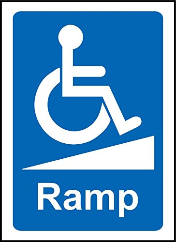 Rollstuhl Rampe Hinweis Behinderte Schild – 1,2 mm starrer Kunststoff 200 mm x 150 mm von KPCM Display ltd