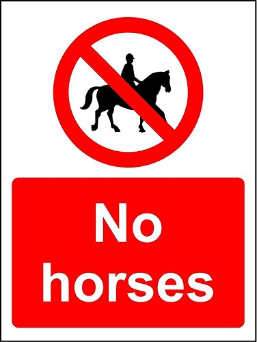 Verbotszeichen Kein Pferde Safety Sign Schild aus Aluminium – 3 mm 300 mm x 200 mm x 200 mm von KPCM Display ltd