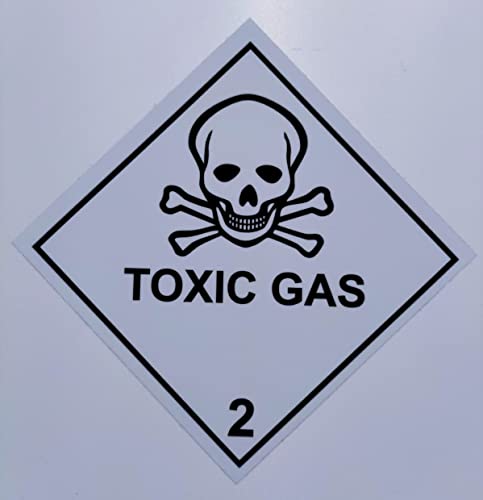 Warnschild mit gefährlichen Substanzen, „Toxic Gas“, selbstklebend, 100 mm x 100 mm von KPCM Display ltd