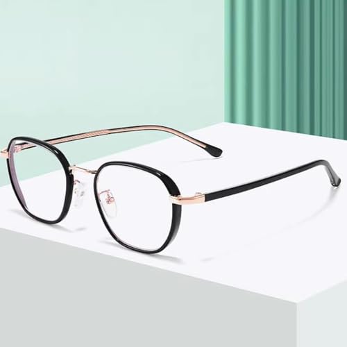 KPEGAXS Mode Lesebrille Ultraleicht Lesebrille Damen Arbeitsplatzbrille HD Computerbrille Vollrandbrille Anti Blue Ray TR Rahmen2.0(Black,+2.0) von KPEGAXS
