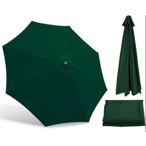 KPEGAXS Terrassenschirm Ersatzdach 2m 2.7m 3m Ersatz Sonnenschirm Überdachung Strand Schirm Ersatzbezug 6 Streben 8 Streben UV-Schutz(Green,8.8ft/2.7m(6Ribs)) von KPEGAXS