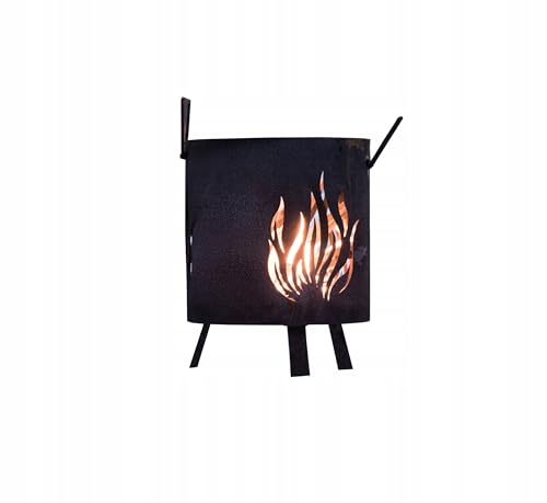 Kapaga - Feuertonne Gartenfeuerstelle aus Cortenstahl – Ø 30cm x 37cm - Robuste Outdoor Feuerstelle & Grill in Rost-Optik, Perfekt für Garten & Terrasse - Feuerkorb von Kapaga