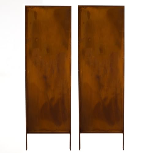 Kapaga - Sichtschutz Metall 2x - 160 cm x 50 cm - Edelrost - Rostoptik Sichtschutz für Garten - Sichtschutzelement - Sichtschutzwand - Gartendekoration Zaun - Rost (Rein) von KPGA KAPAGA HOME & GARDEN