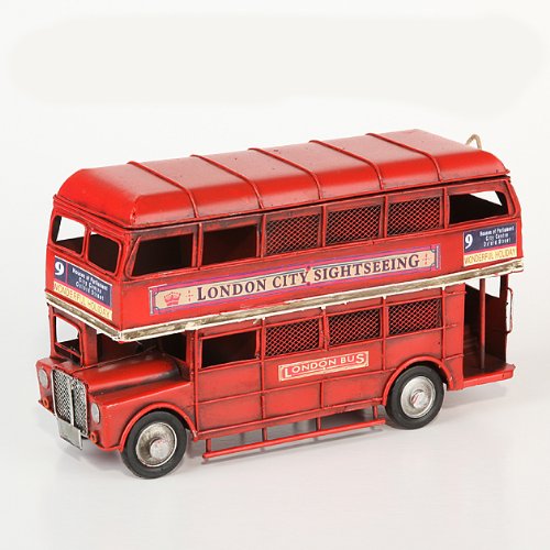 Metall- Bilderrahmen als Doppeldecker-Bus, rot von KPH