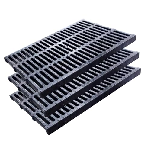 Abflussgitter 3er-Pack Polymer-Grabenharz Für Die Hausseite, Rechteckiges, Rutschfestes Kanalgitter, Grabenentwässerungsabdeckung Für Gehwege, Landschaftsbau, Fabrikgarten(50x35x4cm/19.6x13.7x1.6in) von KPHYMOD