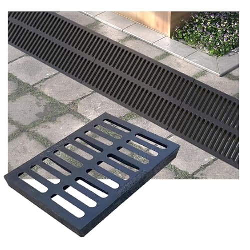 Abflussgitter Hochleistungs-Kanal-Abflussgitter Aus Duktilem Eisen, 50 X 40 X 3 Cm, Hochleistungs-Kanalisationsabdeckungs-Grabengitter Für Einfahrt, Garage, Hof(1t) von KPHYMOD